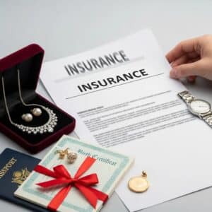 Moving insurance document with valuable items like jewelry and important papers